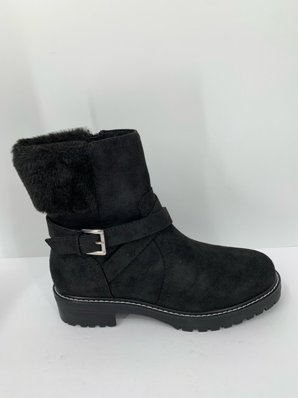 Walking Company Rainer ankle boot winter faux fur black water-resistant new 9